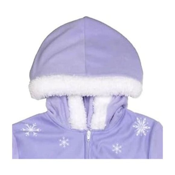 Disney Frozen II Little Girls' One-Piece Hooded Union Suit Pajama, Lilac-Sisters - Picture 2 of 3